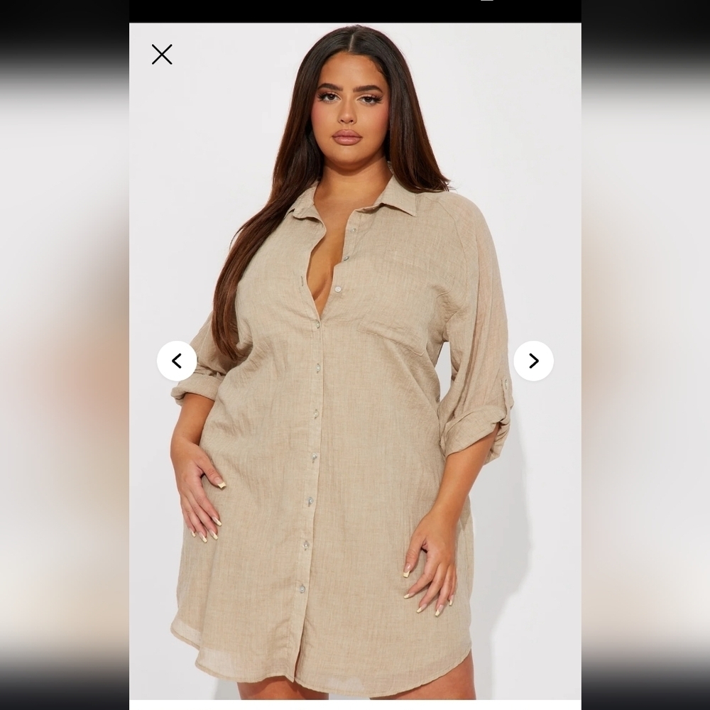 Fashion Nova Tan Midi Dress